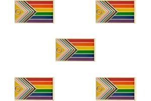 SINWINKORI Pack 5 Intersex Progress Pride Pin Badge Pride Revers Pin LGBT Badges Rainbow Brosche