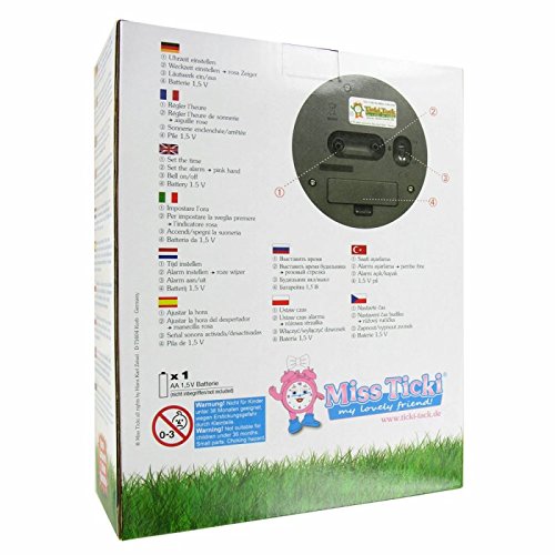 ABC spielerisch die Uhrzeit lernen, Miss Ticki der Kinderwecker pink weiss, inklusive Batterie - 4