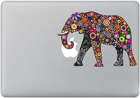 Ganruidi Removable Vinyl Decal Sticker Skin for Macbook Pro Air Mac 13 inch - Colorful Elephant
