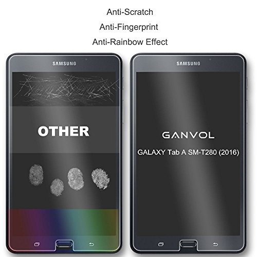 Ganvol Panzerglasfolie Samsung GALAXY Tab A (2016) / Tab A SM-T280 (2016) 17.8cm (7 Zoll) / Tab A6 T280N Tablet-PC Panzerglas Panzerfolie Hartglas Folie 9H - 6