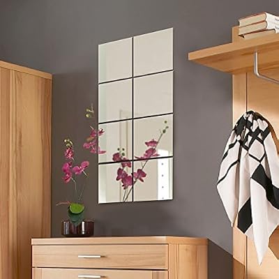 Multistore 2002 Lot de 8 miroirs carrés à accrocher 20,5 x 20,5 cm