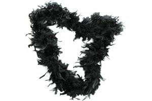AILLSA 1Pc of feather boa scarf - Party Accessories Feather Scarf - Fancy Dress and Craft DIY Accessories for Christmas, Halloween, Dancing, Wedding, Party, and Cosplay (black)