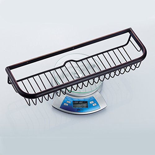 Auralum® Messing Duschablage Badregal Duschregal Duschkorb Hängeregal Wandhalter Schwarz - 6