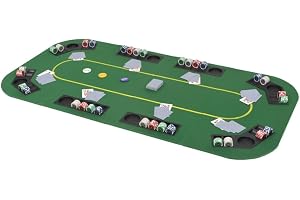 LLEZKBR bord, poker- och spelbord-hem-8-spelare hopfällbar pokerbord 4 vikningar rektangulär