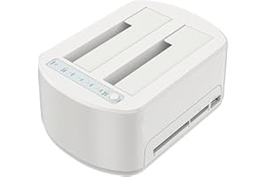 ISHEEP Hard Drive Docking Station. USB 3.0 External Hard Drive Dock SATA Dual Bay Dock for 2.5/3.5 Inch HDD and SSD Support 2x 18TB Hard Drives with CF/SD port, Support Offline Clone, Tool-Free. K3062CR