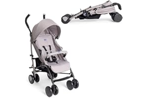 Chicco Echo Lite Passeggino Leggero da 0 Mesi a 22 kg, Schienale Reclinabile in 4 Posizioni, Seduta Spaziosa, Manicotto Paracolpi, Chiusura a Ombrello, Freni Gemellati e Ruote Anteriori Girevoli