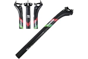 ROADNADO Carbon Bike Seatposts Setback Bicycle Seat Tube 27.2mm 30.8mm 31.6mm 350mm Bicycle Seatpost with Adjustable Clamp 3K Matte