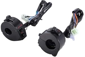 Akozon Motorrad Lenker Schalter, Paar Universal Aluminium 22mm Lenkerschalter Steuerung linke und rechte Hupe Motorrad Zubehör Schwarz