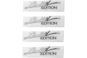 HEIBTENY 4Stück Auto Limited Edition Logo,Silber Limited Edition Logo Emblem Abzeichen Metall Aufkleber Autozubehör, für Auto Moto Motorrad Fahrrad Skate Fenster Tür