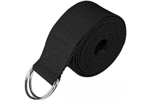 LTG PRO® Yoga Stretch Strap with D-Ring – Polyester Fitness Exercise & Pilates Belt – Adjustable Gym Leg, Waist & Stretch Support Strap