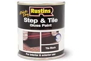RUSTINS Step & Tile Paint Black 250ml – Hard-Wearing Floor Coating for Concrete, Stone & Brick – Durable, Slip-Resistant Finish for Indoor & Outdoor Use – Available in Red & Black
