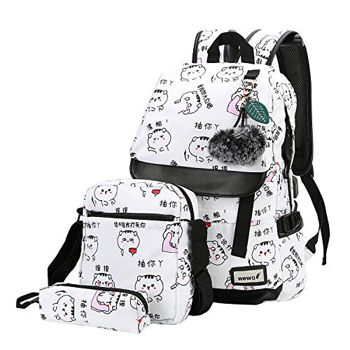 wewo Sac à Dos Étudiants Cartable Filles Ecoles Sac Ecole Nylon Sac De Livre Étanche Sacs d'Écol wewo Sac à Dos Étudiants Cartable Filles Ecoles Sac Ecole Nylon Sac De Livre Étanche Sacs d'Écol