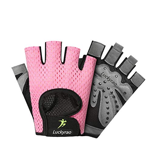 Luckyrao Sports de Plein air Gants Tactiques Gants d'entraînement de l'armée Gants sans Doigts Alpinisme Moto Gants de Travail Hors Route (Rose) (L)