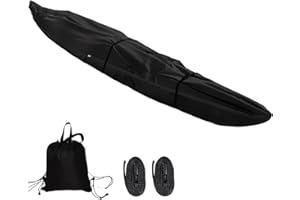 LSFYYDS Housse de Bateau Bâche de Couverture Imperméable et Anti-Poussière pour Canoë Kayak (Noir, 18FT)
