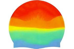 EXIIANTAG Kids Swimming Cap for Girl Boy, Silicone Waterproof Swimming Hats ,Super Stretch Swimming Cap for Long and Short Hair