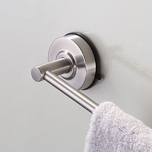 KES A6200-P Badezimmer Einzelne Handtuchstange, starker Saugnapf, gebürsteter Edelstahl – 55 cm - 4