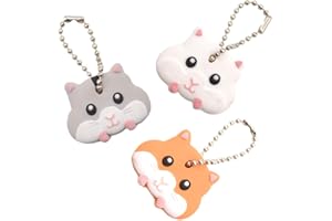 DONIER Kesheng 3pcs Cubiertas Identificador para Llaves Diseño de Hámster