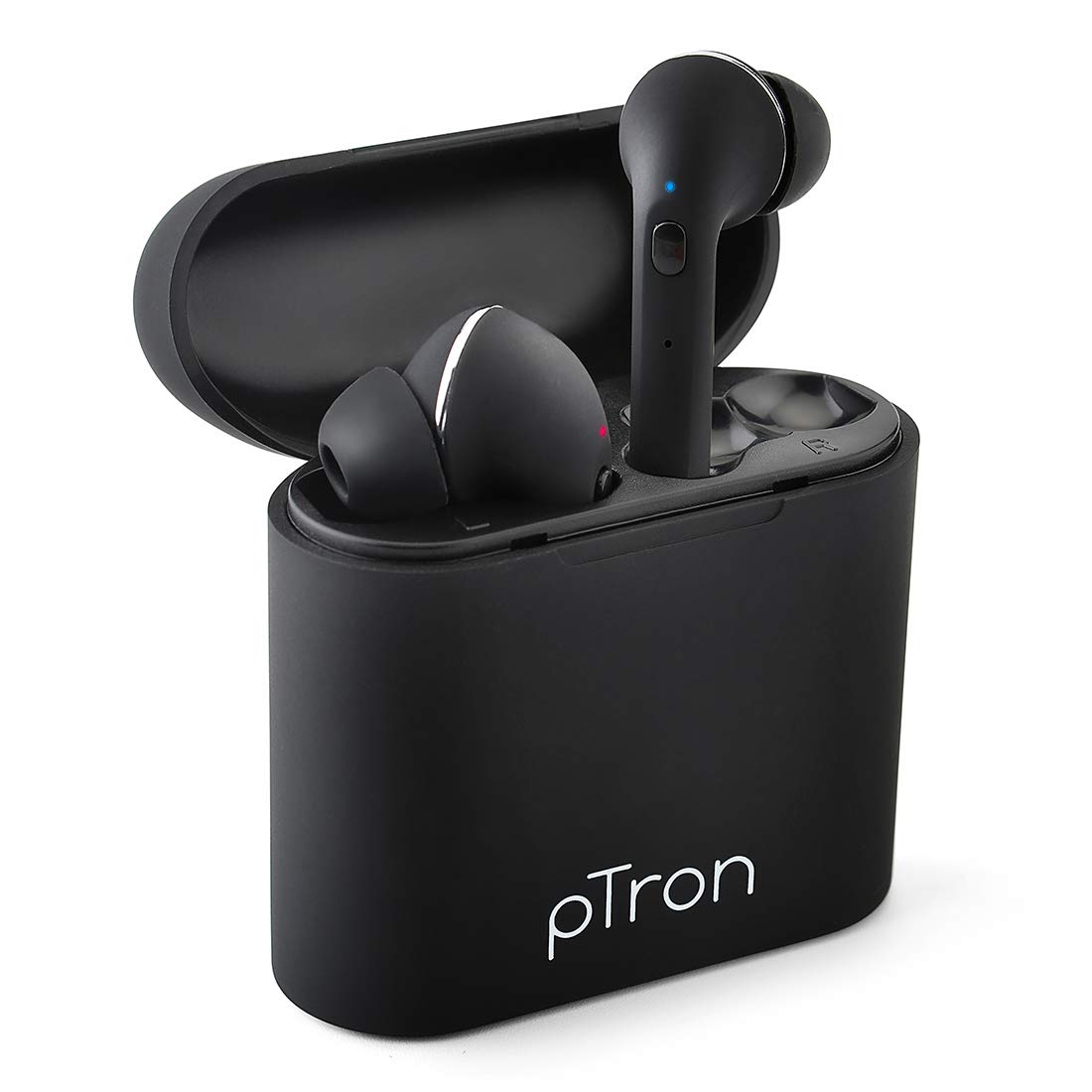 pTron Bassbuds Lite in-Ear True Wireless Bluetooth 5.0 Headphones with HiFi Deep Bass, Total 20Hrs Playtime, Ergonomic Sweatproof Earbuds, Noise Isolation, Voice Assistance & Built-in Mic (Black)