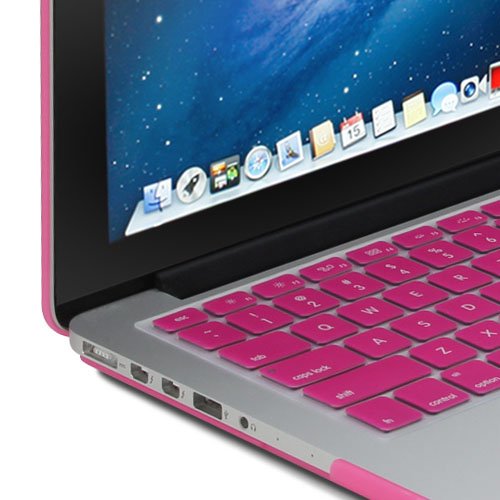 GMYLE(R) Ross Rot 3 in 1 gummierte (Gummi beschichtet) Hartschalen – Silicon Tastaturschutz – 13 Zoll Klar LCD Displayschutzfolie – für MacBook Pro 13 inch with Retina display - 4