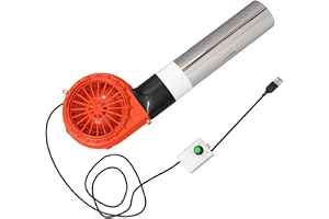 Momfin 5 V 1 A centrifugalfläkt för kolgrill, USB-driven tändfläkt med kontroll, ABS-hölje för utomhusgrillspis matlagning, orange (C)