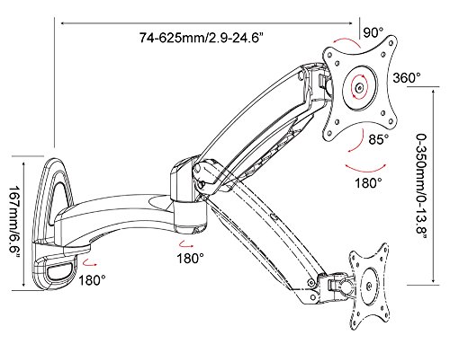 HFTEK Monitor TV Wand Halterung Halter Wall Mounts (HF18DB) - 3