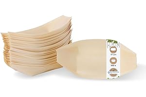 BIOZOYG 100x barquette alimentaire jetable en bois 17 cm - bol jetable naturelle et moderne - barquette frite, bol aperitif