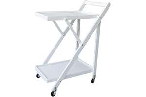 Meyvaser.com Ecommerce Company Camarera Plegable con Ruedas Carro de Servicio Plegable 65x40x85cm Color Blanco