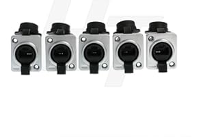 HangTon Conector RJ45 impermeable para montaje en panel, red Ethernet Cat5e, receptáculo de chasis de alimentación (5 unidades, enchufe)