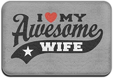 I Love My Awesome Wife Black White Red Funny Monogram Doormat Outdoor Doormats For Front Door Funny Doormats