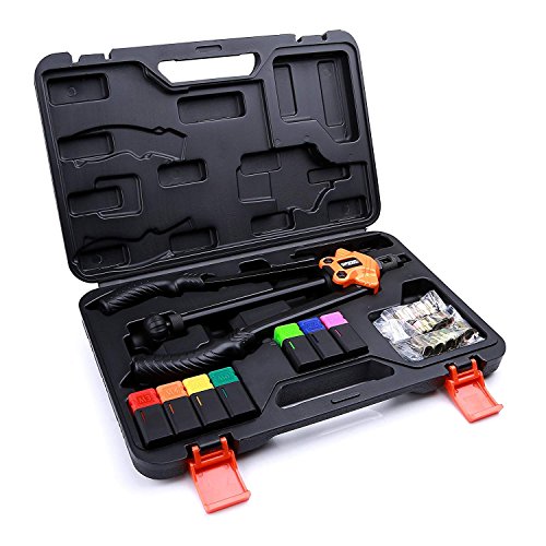 TACKLIFE Pistola Remachadora, Remachadora con M3, M4, M5, M6, M8, M10, M12 Tuerca de Remache, Mango de TPR, Ahorra Energía, Apta para Acero de 2-3 mm de Espesor, Llave Incorporada, 7 Mandriles, HHNP1A