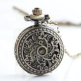 Easy Go Shopping Taschenuhr-Pentagramm Taschenuhr-Hohle kleine Flip-Quarz-Uhr-Halskette