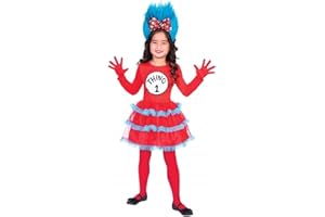 amscan Childrens Dr Seuss Thing One and Thing 2 Girls Costume