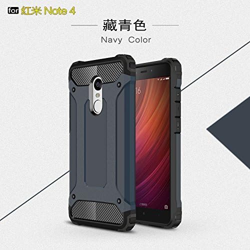 xiaomi redmi Note 4 case,Dekaro 3 in 1 PC+TPU King Kong armor Ultra-thin shockproof drop Super soft case cover for xiaomi redmi Note 4(Navy)