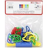 S&uuml;dor Play Dough Mold Colorful 16 Piece Digit + Cylinder S019