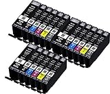 Remplacer pour Canon PGI-550XLBK CLI-551XLBK CLI551XLC CLI-5521XLM CLI551XLY CLI-551XLGY cartouches avec l'encre et puces