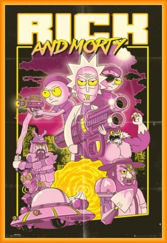 Rick Y Morty Póster con Marco (Plástico) - Película De Acción (91 