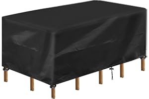 ‎INMUA INMUA Abdeckhaube Gartenmöbel, Rechteckig Abdeckung für Gartenmöbel Wasserdicht Winddicht UV-Beständiges 420D Oxford Geweb Abdeckplane Schutzhülle Gartentisch Gartenmöbel (170x94x70cm)