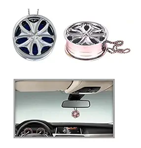 A2D ALY1 Rich Aroma Chrome Alloy Wheel Car Hanging Perfume-Lemon