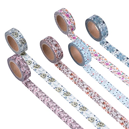 Antner Blumen Muster Washi Masking Tape Collection, Set aus 12 Rollen - 3