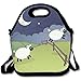 Produktbild Lanch Bagpasture unter der Nacht praktische, große und dicke Neopren-Lunch-Taschen, isolierte Lunch-Tasche, warme Tasche mit Schulterriemen für Damen, Teenager, Mädchen, Kinder, Erwachsene