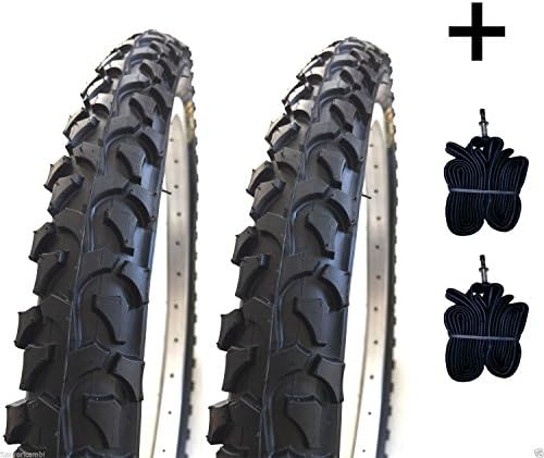 2 Tyres + 2 Inner Air Tubes For MTB Bike Bicycle Black 26 x 1.95 (54–559)