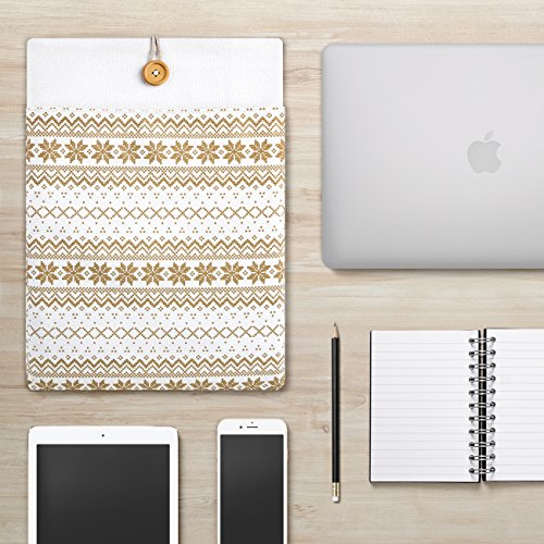 Inateck 13,3 Zoll Macbook Air/ Pro Retina Canvas-Gewebe Sleeve Hülle, Bohemia Laptop Tasche mit Stickmuster speziell für 13,3 Zoll Apple Macbook Pro Retina / Macbook Air, die meisten 11-Zoll-Ultrabook Netbook [Größe: 13,3-Zoll, Simple White] - 5