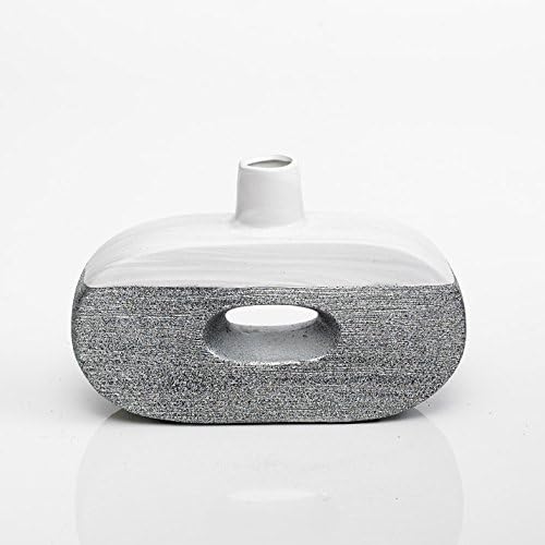Modern Marble White &amp; Grey Textured Vase