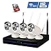 Produktbild Topgio 720P 4CH WiFi IP Kamera Set, Wlan IP Überwachungskamera Set für Innen / außen, Wireless IP Sicherheitskamera Installationssatz für Indoor / Outdoor, Drahtlose Funkkamera System mit Nachtsicht, Bewegungsmelder, NVR Recorder mit 1TB Festplatte, Wasserfesten, Bewegungssensor, Kabellos IP Kamera Kit für PC, Smartphone, Tablet Video Ansehen (Weiß)