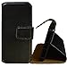 LOUD-THINKERS® Apple Iphone 5 5g PU Leather Case Cover Wallet Flip Case With Free Screen Protector and Stylus Pen (Book Wallet, Black Stand Case)