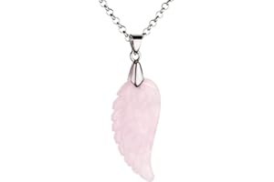 JSDDE Schmuck Charms Engelsflügel Anhänger aus Heilsteine Edelstein mit Halskette Flügel Anhänger Glücksbringer Pendant Schmuck für Frauen Damen