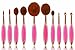 Neverland Beauty 10pcs Hit Color Rose Gold & Rose Red Toothbrush Elite Make-up Brushes Set Powder Foundation Contour with Case Box