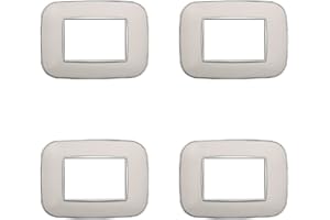 ZOREI 4 Pezzi Placche Compatibile Con Bticino Axolute, Placche Plastica Ovale (3 Posti/Moduli,Bianco)