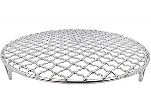 ARMYJY Mehrzweck-Grillrost, Edelstahl, rund, Draht, Dämpfen, Backen, Kühlrost, Backofen, Grillblech