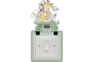 HODGE CREATIONS Safari Animal Car Light Switch Surround Art Vinyl Wall Stickers Childrens Bedroom